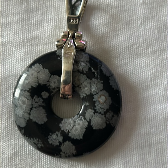 Snowflake obsidian gemstone pendant - Picture 4 of 8